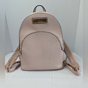 Marc New York Leather Tote Backpack Gold Tone Logo Blush Pink Zip Pockets